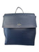 Kate Spade Blue Leather Backpack Top Flap Magnetic Snap Closure Top Handle Bag Blue / M
