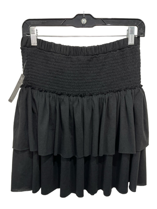 Saturday Sunday Size M Black Polyester Blend Smocked Waist Band Tiered Skirt Black / M
