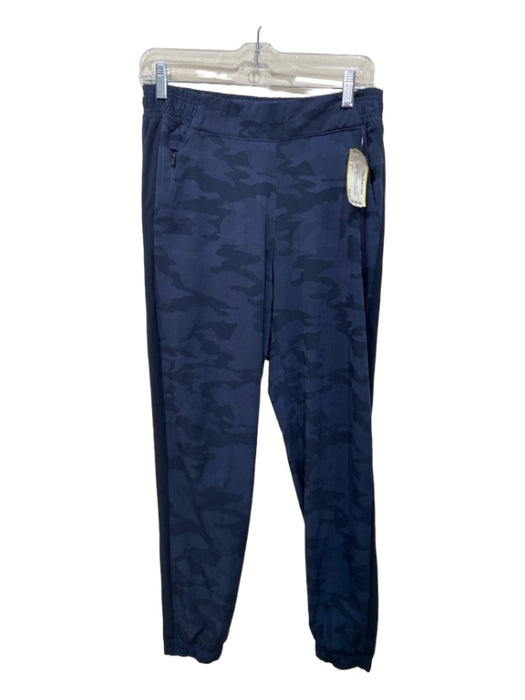 Athleta Size 6 Navy Polyester Blend Camo Elastic Waist Jogger Zip Pocket Pants Navy / 6