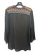 Johnny Was Size M Black & Multi Cupra round split neck Floral Embroidery Top Black & Multi / M