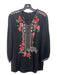 Johnny Was Size M Black & Multi Cupra round split neck Floral Embroidery Top Black & Multi / M