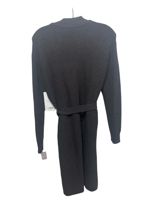 Athleta Size S Dark Brown Polyester & Merino Wool Rib Knit Sash Robe Cardigan Dark Brown / S
