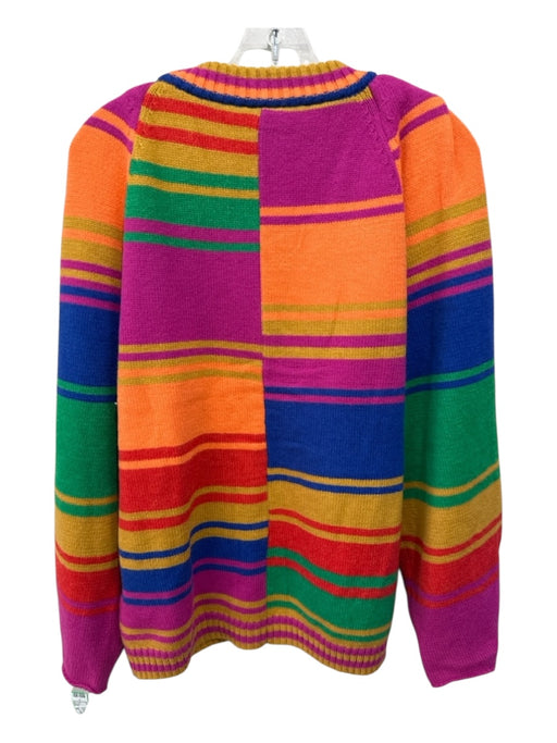 Farm Rio Size S Blue, Pink, Orange Polyamide Blend Knit Mixed Stripes Cardigan Blue, Pink, Orange / S