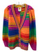 Farm Rio Size S Blue, Pink, Orange Polyamide Blend Knit Mixed Stripes Cardigan Blue, Pink, Orange / S