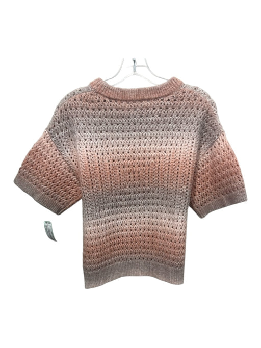 DesignHistory Size M Orange & White Polyester & Wool Blend Open Knit Sweater Orange & White / M