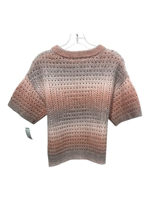 DesignHistory Size M Orange & White Polyester & Wool Blend Open Knit Sweater Orange & White / M