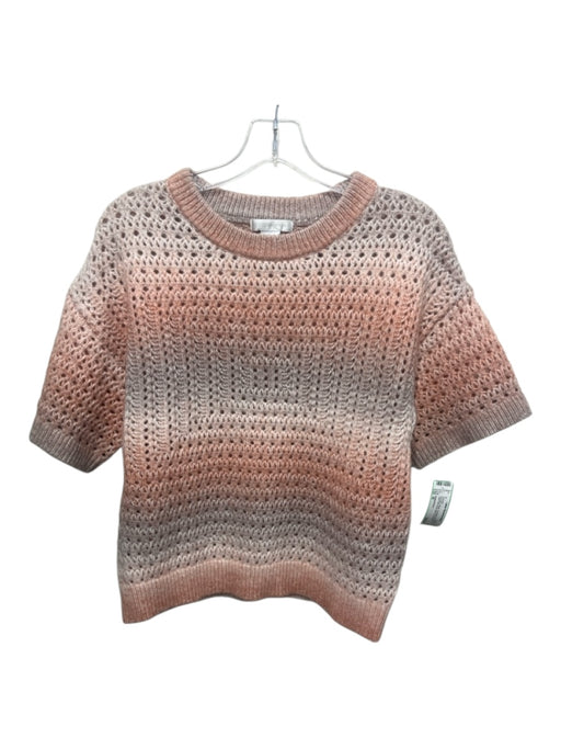 DesignHistory Size M Orange & White Polyester & Wool Blend Open Knit Sweater Orange & White / M