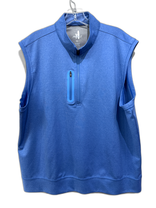 Johnnie O Size XL Blue Polyester Solid Zipper Men's Vest Blue / XL