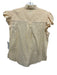Veronica Beard Jeans Size M Yellow & White Cotton Striped Ruffle Cap Sleeve Top Yellow & White / M