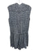Vince Size 10 White, Blue, Gray Silk Sleeveless Button Up All Over Print Romper White, Blue, Gray / 10