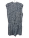 Vince Size 10 White, Blue, Gray Silk Sleeveless Button Up All Over Print Romper White, Blue, Gray / 10