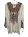 Johnny Was Size S White, Red & Multi Silk Long Sleeve Spotted Embroidered Dress White, Red & Multi / S