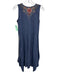 Johnny Was Size S Blue, Pink & Taupe Cotton V Neck Sleeveless Embroidered Dress Blue, Pink & Taupe / S