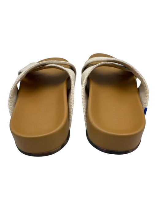 Rothy's Shoe Size 10 Beige & Tan Canvas Criss Cross Round Toe Slide Sandals Beige & Tan / 10