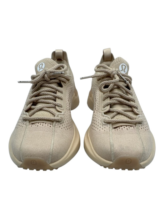 Lululemon Shoe Size 9.5 Cream Synthetic Knit Round Toe Mesh Lace Up Sneakers Cream / 9.5