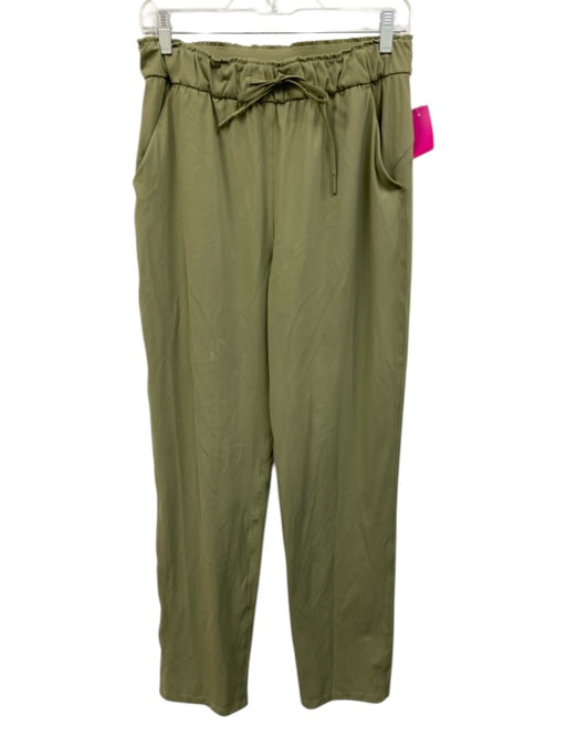 Lululemon Size 8 Pea Green Nylon Blend Drawstring Slim Straight Leg Pants Pea Green / 8