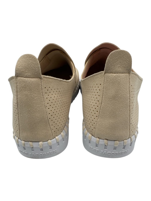 Ilse Jacobsen Shoe Size 41 Beige & White Suede Perforated Penny Loafer Sneakers Beige & White / 41