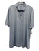 Johnnie O Size XL Blue & White Polyester All Over Print Polo Men's Short Sleeve Blue & White / XL