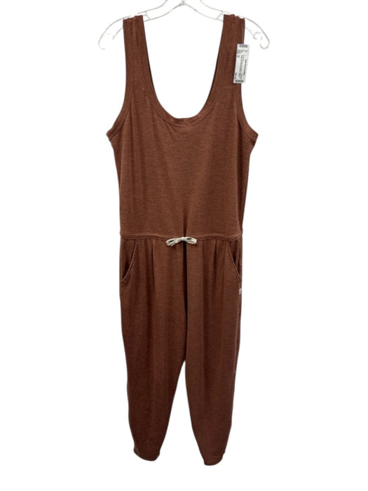 Vuori Size M Brown Polyester & Elastane Sleeveless Heathered Jogger Jumpsuit Brown / M