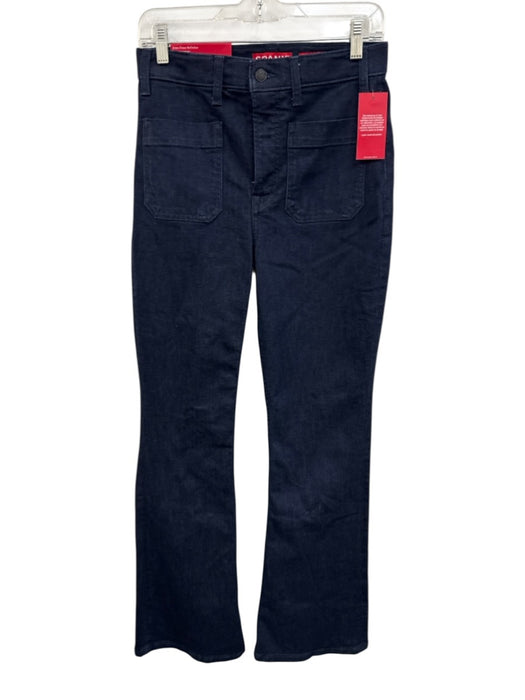 Spanx Size 10 Dark Wash Cotton Denim Zip Fly High Rise Patch Pockets Jeans Dark Wash / 10