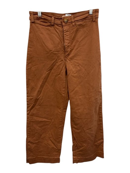 Marine Layer Size 8 Clay Brown Cotton Blend Zip Fly High Rise Wide Leg Pants Clay Brown / 8