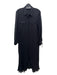 Zara Size S Black Polyester Collared Button Up Long Sleeve Pleated Dress Black / S