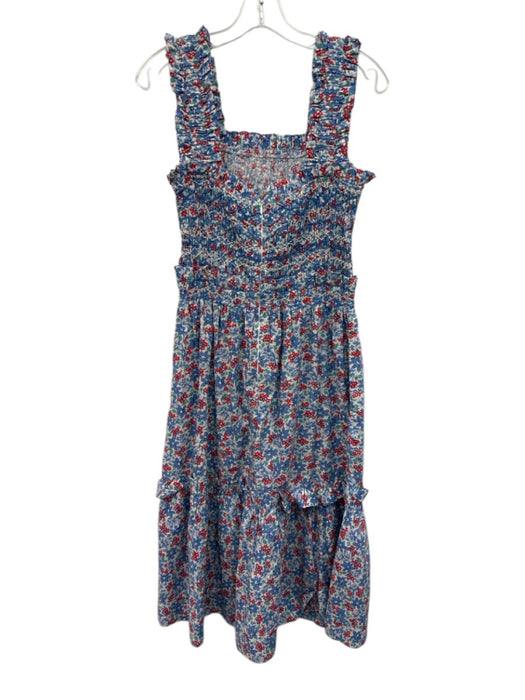 Sea New York Size S White, Blue, Red Cotton Floral Sleeveless Dress White, Blue, Red / S