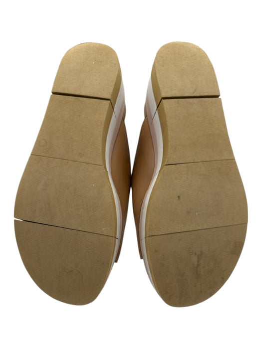 Naked Feet Shoe Size 7 Tan, White & Pink Leather Round Toe Platform Sandals Tan, White & Pink / 7