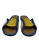 Le Mogador Shoe Size 37 Blue, Cream & Yellow Raffia Round Toe Whipstitch Sandals Blue, Cream & Yellow / 37