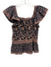 Sea New York Size S Pink, Navy & Multi Cotton Ruffle Cap Sleeve Floral Top Pink, Navy & Multi / S
