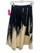 Eva Franco Size 0 Cream & Black Cotton Side Zip Abstract Print Midi Skirt Cream & Black / 0