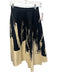 Eva Franco Size 0 Cream & Black Cotton Side Zip Abstract Print Midi Skirt Cream & Black / 0