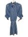 Juliet Dunn Size 1 Light blue & white Cotton Short Sleeve Floral Dress Light blue & white / 1