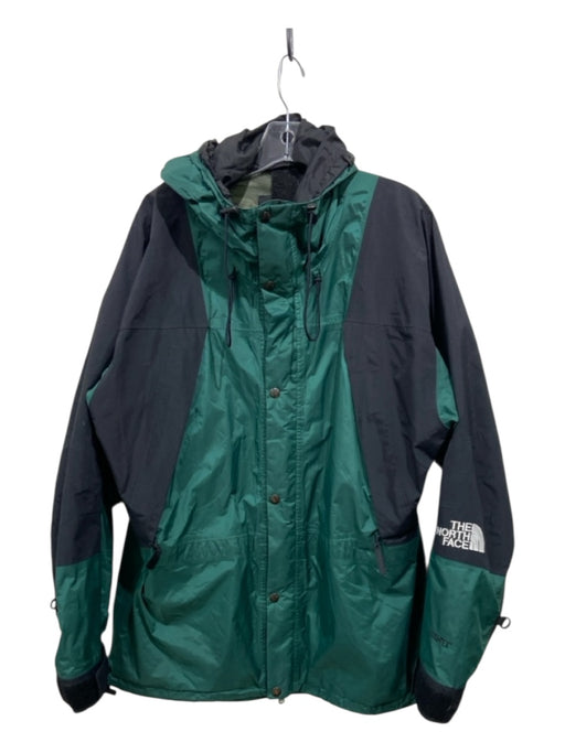 The North Face Size L Black & Green Synthetic Two Tone Windbreaker Men's Jacket Black & Green / L