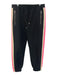 Milly Size S Black, Pink & Cream Polyester Blend Stripe Detail Pants Black, Pink & Cream / S