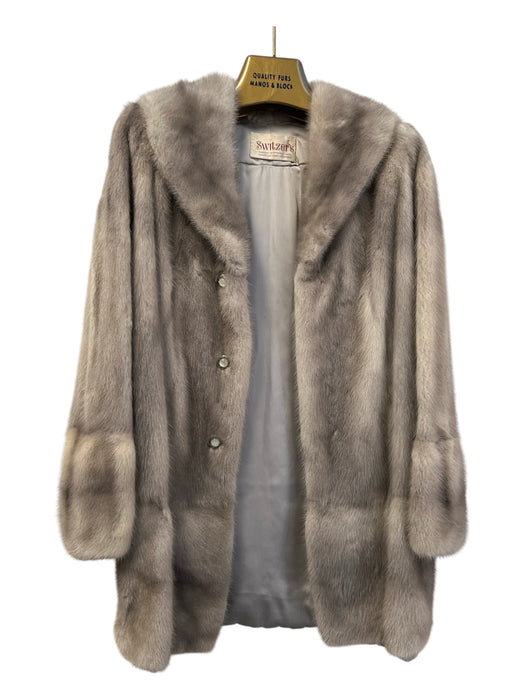 Switzers Size Est S/M Gray Mink Fur Long Sleeve Pockets Hip Length Coat Gray / Est S/M