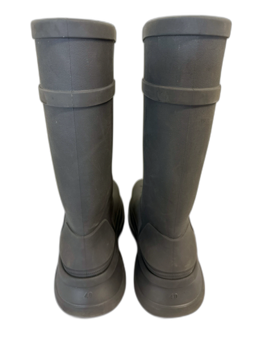 Balenciaga Shoe Size 40 Gray Rubber Knee High Logo Platform Boots Gray / 40