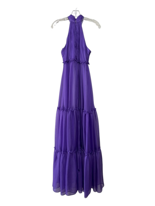 Ieena for Mac Duggal Size 2 Purple Polyester Sleeveless Back Zip Pleated Dress Purple / 2