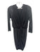 tbags los angeles Size S Black Polyester V Neck Knot Detail Long Sleeve Dress Black / S