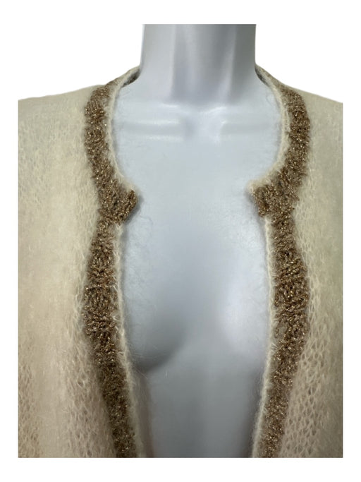 Rose Carmine Size One Size White, Brown, Gold Mohair Blend Loose Knit Sweater White, Brown, Gold / One Size