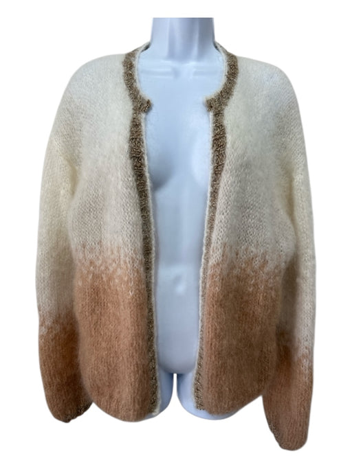 Rose Carmine Size One Size White, Brown, Gold Mohair Blend Loose Knit Sweater White, Brown, Gold / One Size
