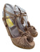 Aquazzura Shoe Size 38.5 Beige Suede Cork Tassels Wedge Platform Sandals Beige / 38.5