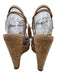 Aquazzura Shoe Size 38.5 Beige Suede Cork Tassels Wedge Platform Sandals Beige / 38.5