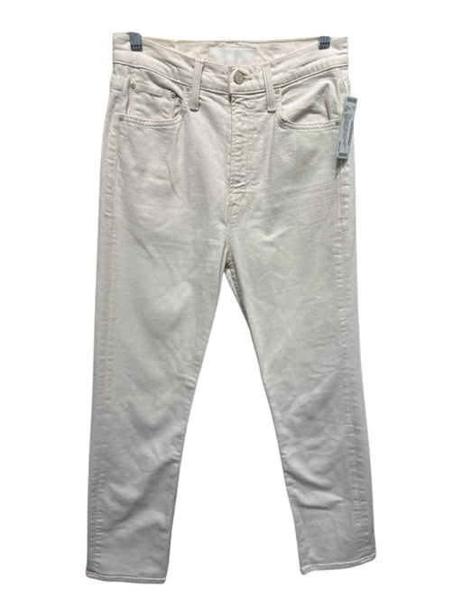 Mother Superior Size 27 Cream White Cotton Denim High Rise Pockets Tapered Jeans Cream White / 27