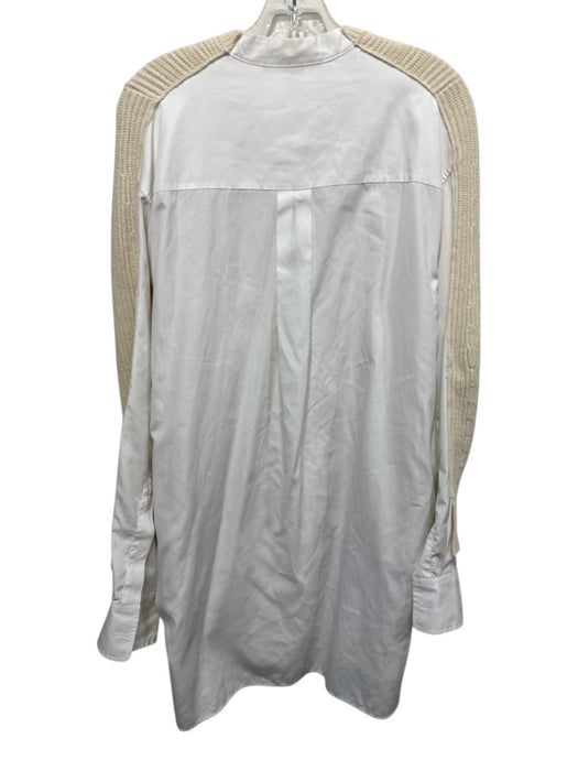 Stella McCartney Size Small Cream & White Wool Blend Long Sleeve Ribbed Sweater Cream & White / Small