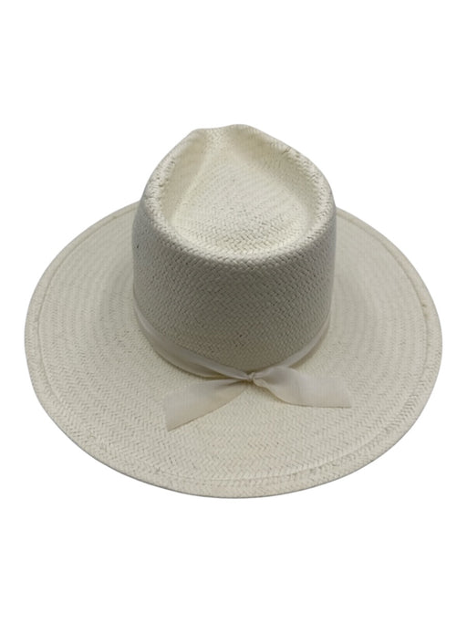 Freya White Paper & Acrylic Ribbon Sun Hat White / L