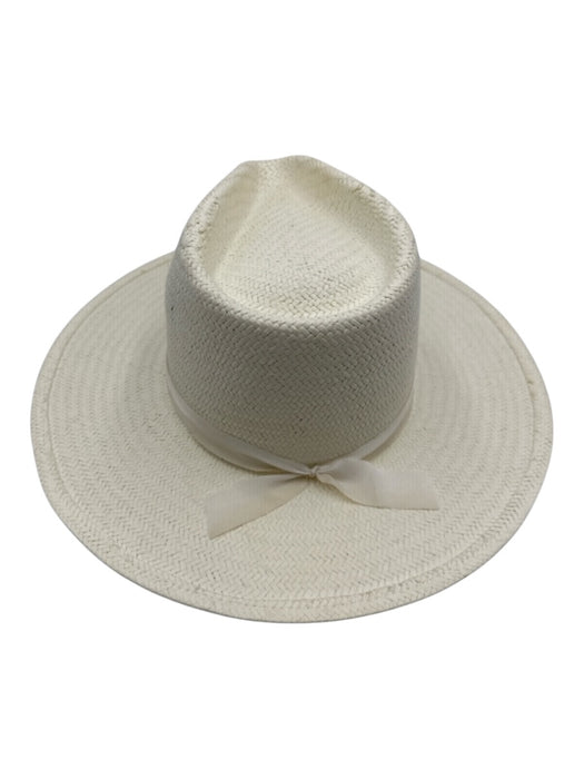Freya White Paper & Acrylic Ribbon Sun Hat White / L