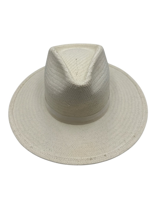 Freya White Paper & Acrylic Ribbon Sun Hat White / L