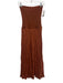 Johanne Ortiz Size 0 Red Brown Linen Blend Strapless Ribbed Knit Scrunched Dress Red Brown / 0