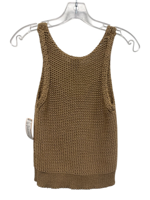 G. Label by Goop Size M Brown Cotton Chunky Knit Sleeveless U Neck Tank Top Brown / M